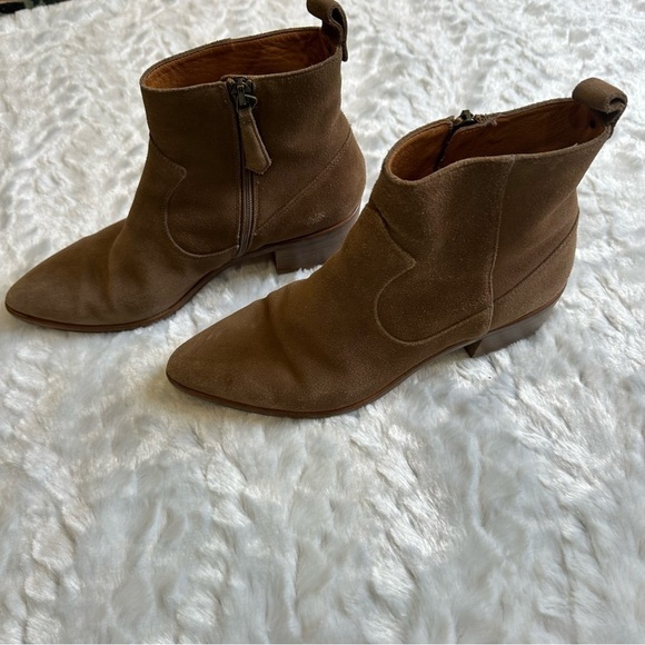 Veronica Beard Tanner Suede Leather Zip Ankle Boot Size 37.5 US 6.5 - Picture 3 of 13